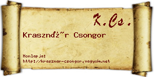 Krasznár Csongor névjegykártya